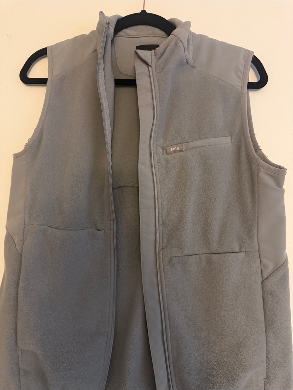 Figs Light Gray Fleece Vest
